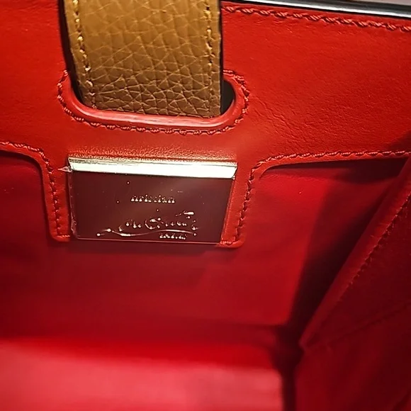 Brown Structured Tote with Textured Leather and Short Handles - Picture 3 of 7